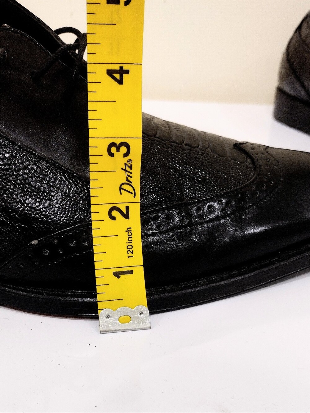 Antonio Cerrelli Sz 12 Men's Black Wingtip Derby Dress Shoes - Classic Lace-Up - Picture 12 of 16